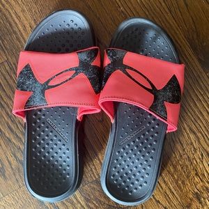 Pink Under Armour Slides